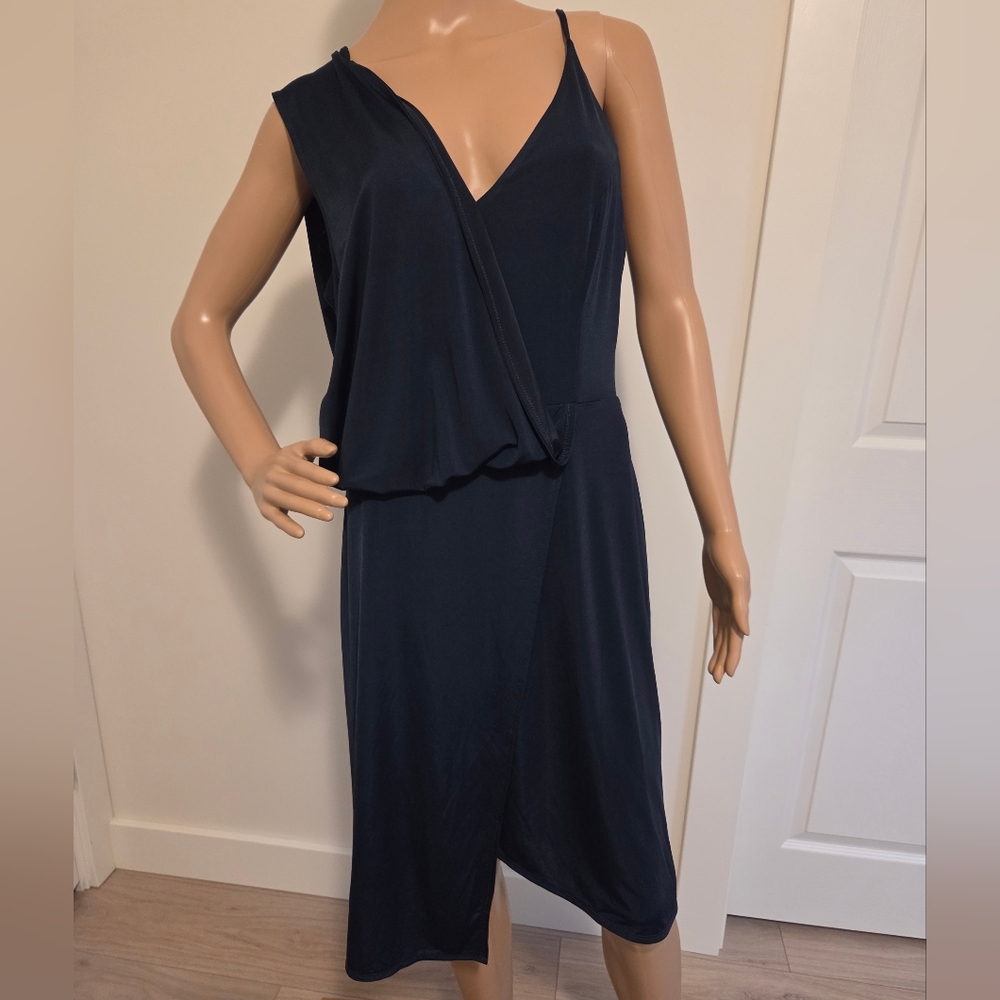PS The Label Navy Blue Sweepstakers Midi  Dress NEW